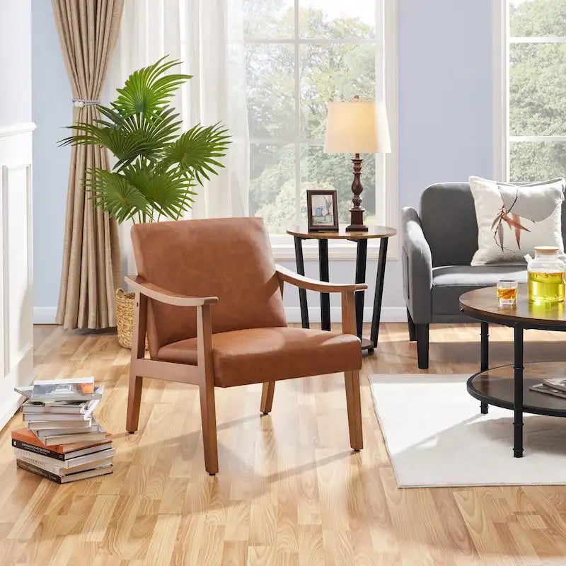 Fauteuil rembourré — Fauteuil en tissu bouclette