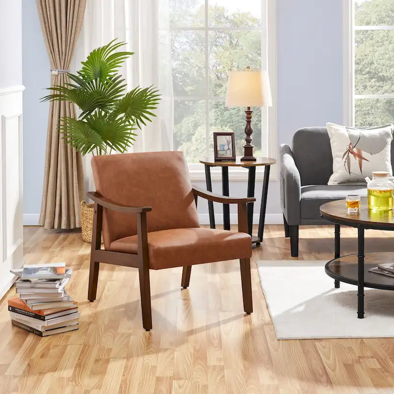 Fauteuil rembourré — Fauteuil en tissu bouclette