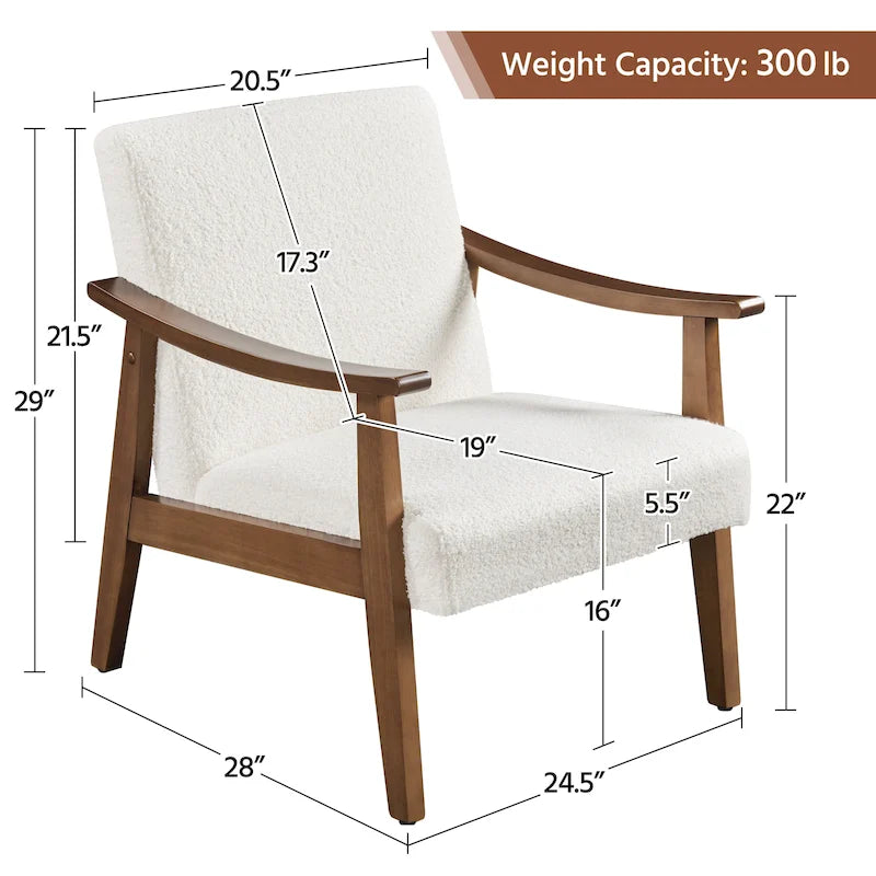 Fauteuil rembourré — Fauteuil en tissu bouclette