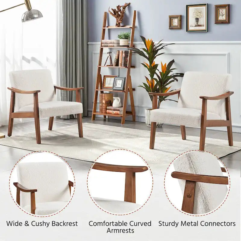 Fauteuil rembourré — Fauteuil en tissu bouclette