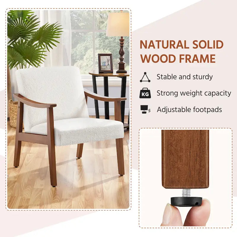 Fauteuil rembourré — Fauteuil en tissu bouclette