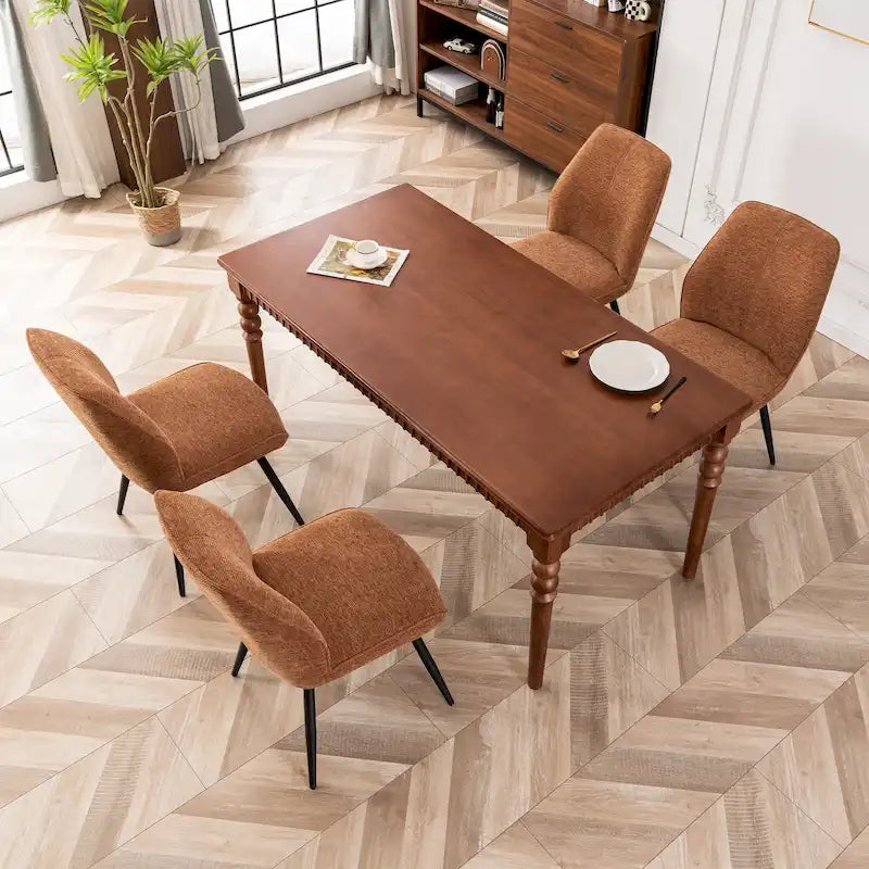 Chaises de salle à manger sans accoudoirs en tissu style milieu de siècle, lot de 2
