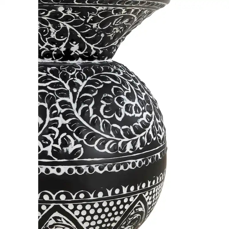 Table d'appoint noire et blanche, table décorative pour salon