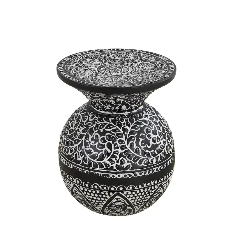 Table d'appoint noire et blanche, table décorative pour salon
