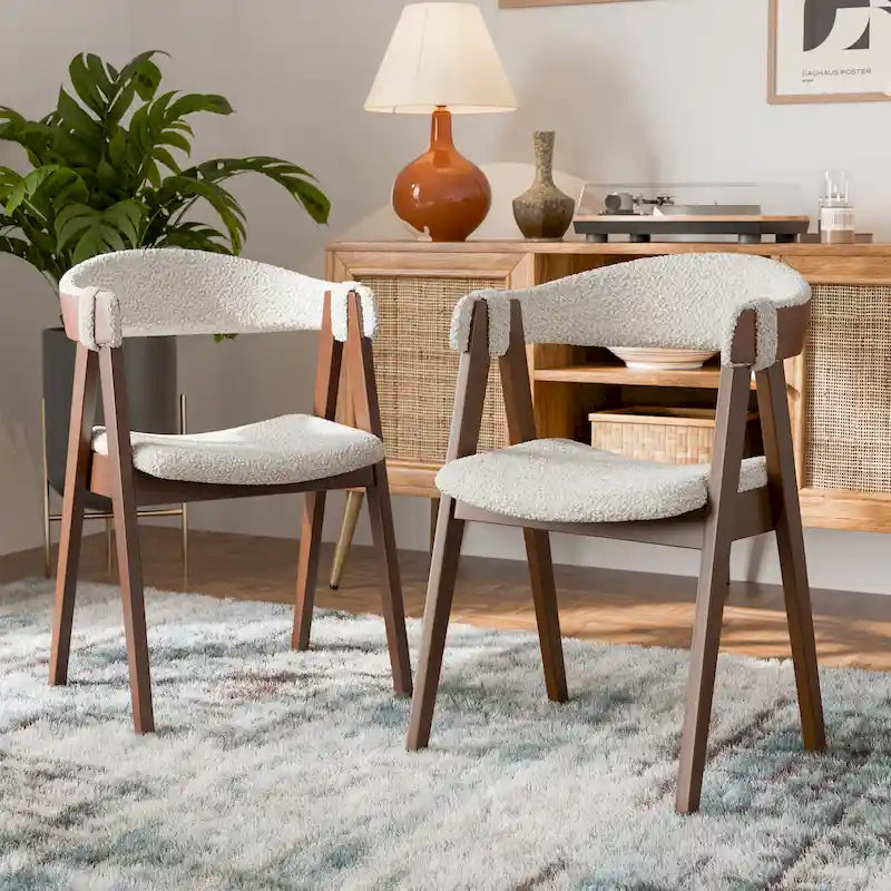 Chaises de salle à manger médiévales en tweed (lot de deux)