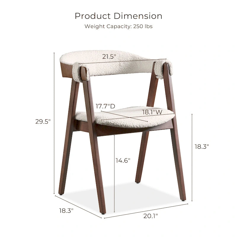 Chaises de salle à manger médiévales en tweed (lot de deux)