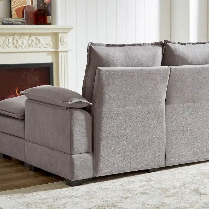 Canapé d'angle en L de 82,28 pouces (avec coussins nuage)