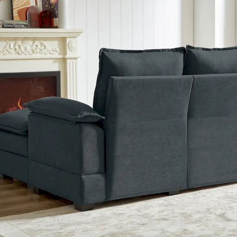 Canapé d'angle en L de 82,28 pouces (avec coussins nuage)